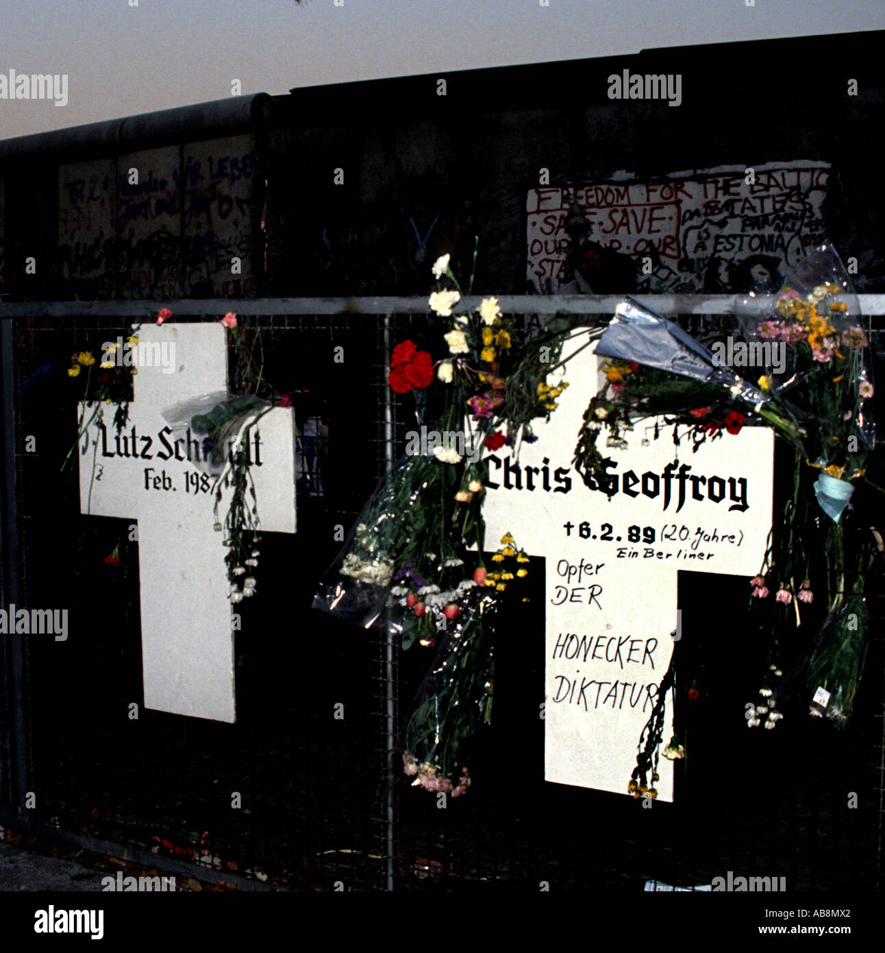 Germany Berlin the Wall Dismantled November 1989 people Stock Photo