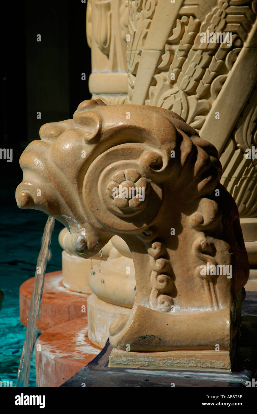 Art Nouveau style water tap of the effervescent swimming pool of