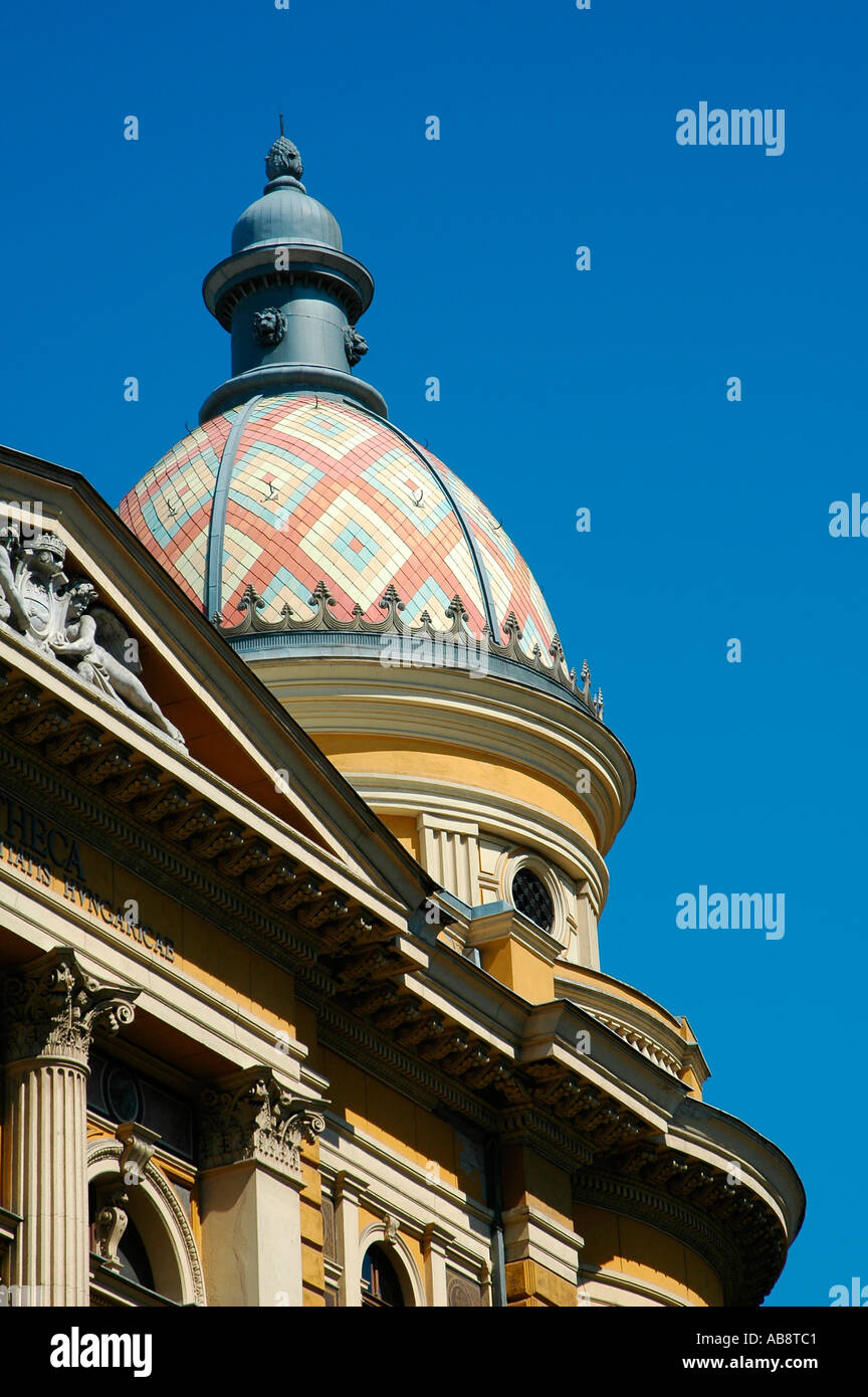Neo Renaissance edifice of University Library Egyetemi Konyvtar in Budapest Hungary Stock Photo