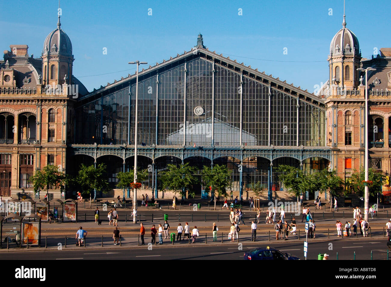 Exterior view of Budapest-Nyugati palyaudvar Western railway station,  planned by August de Serres opened 1877 in Budapest Hungary Stock Photo -  Alamy