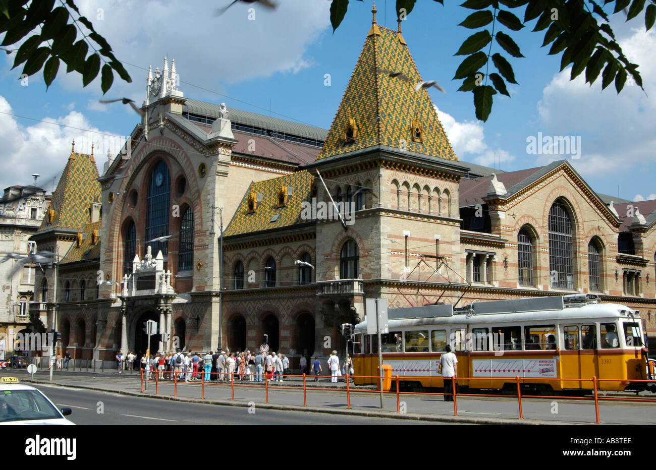 Exterior of the Great Market Hall or Nagyvásárcsarnok built in 1896 in Neo-Gothic and Neo-Renaissance style in Budapest Hungary Stock Photo