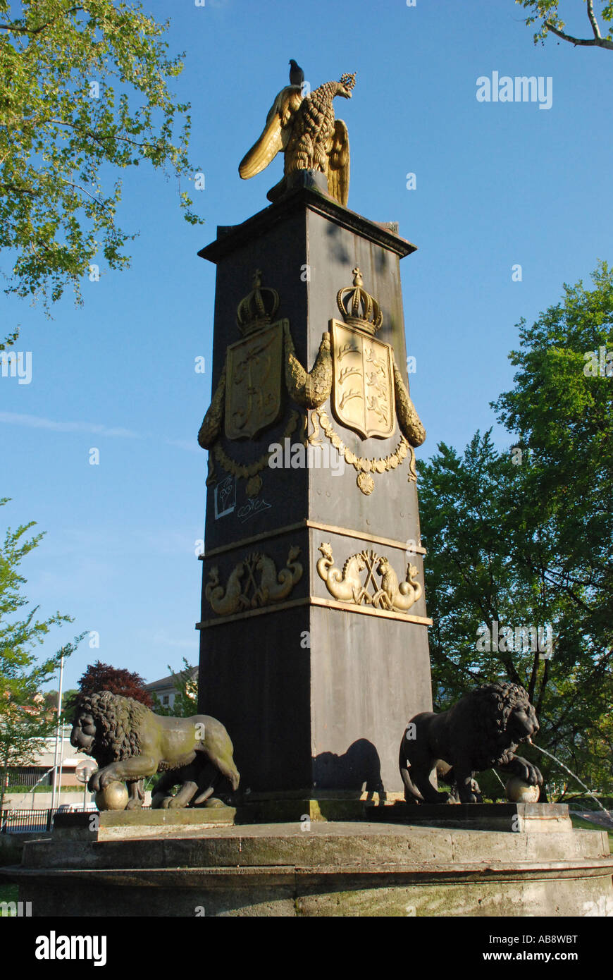 Academy well academy garden new castle Stuttgart Baden Wuerttemberg Germany Stock Photo