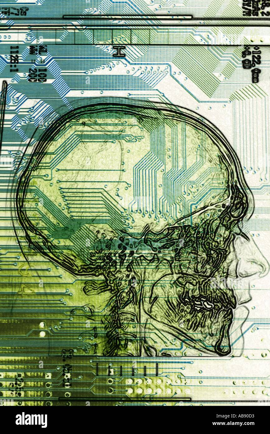 Human brain and circuit board hi-res stock photography and images - Alamy