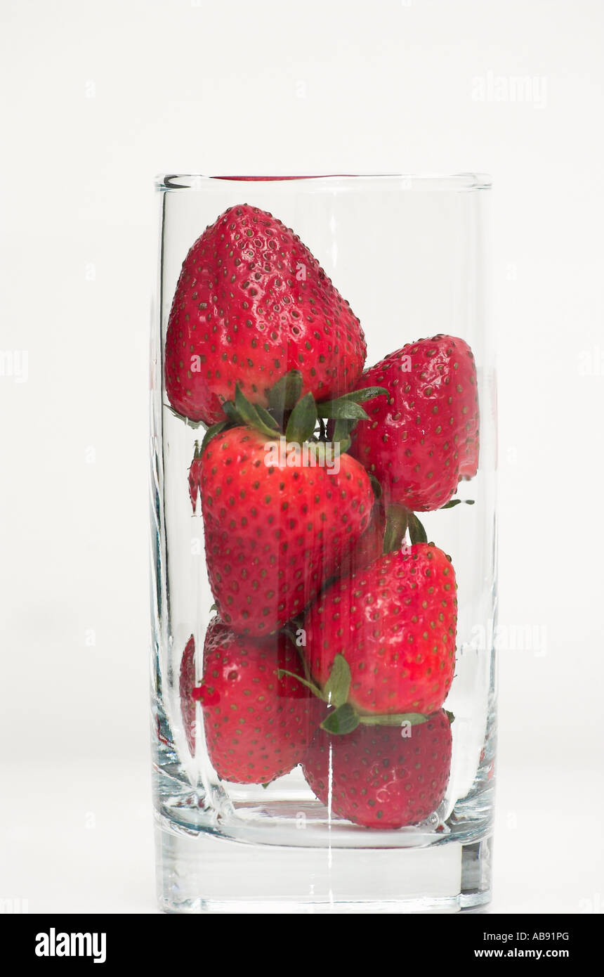 Glass full of strawberries Stock Photo - Alamy
