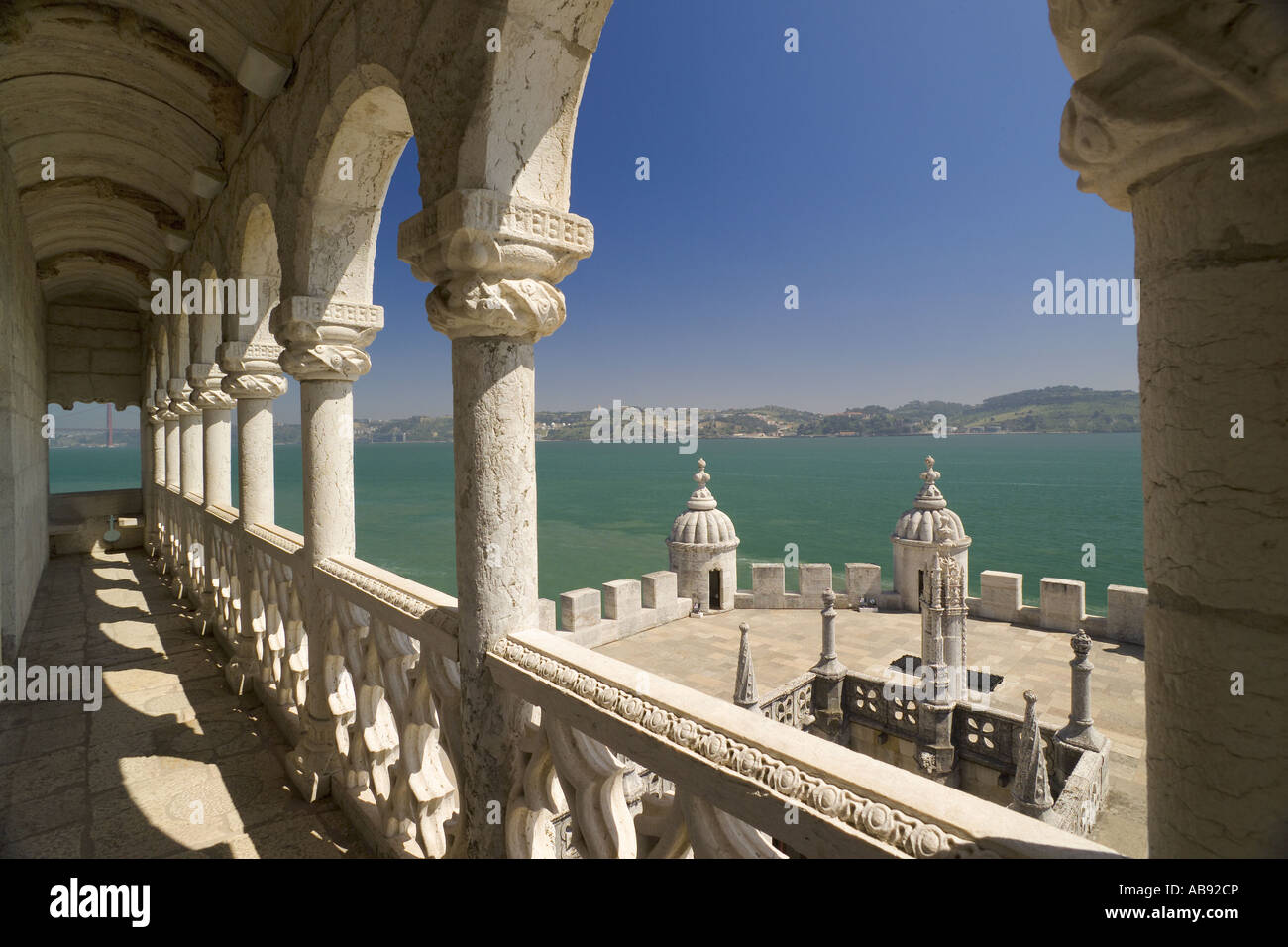 Portugal Lisbon the tower of Belem on the Tejo river Stock Photo