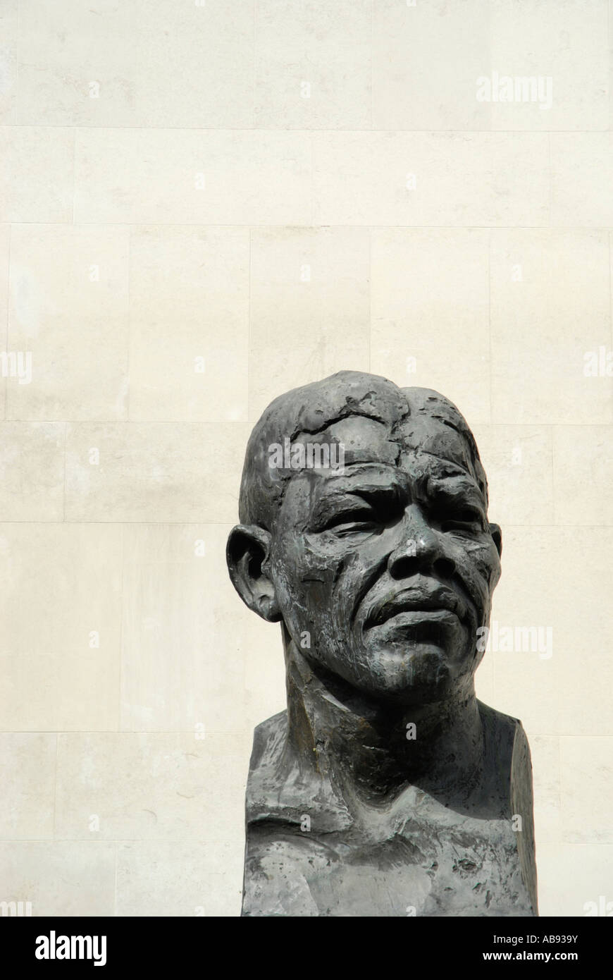 Statue of Nelson Mandela outside the Royal Festival Hall at the South Bank London Stock Photo