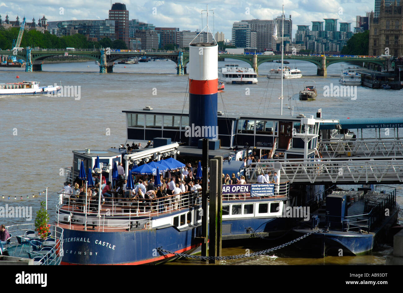 Tattershall Castle floating pub on the River Thames London England ...