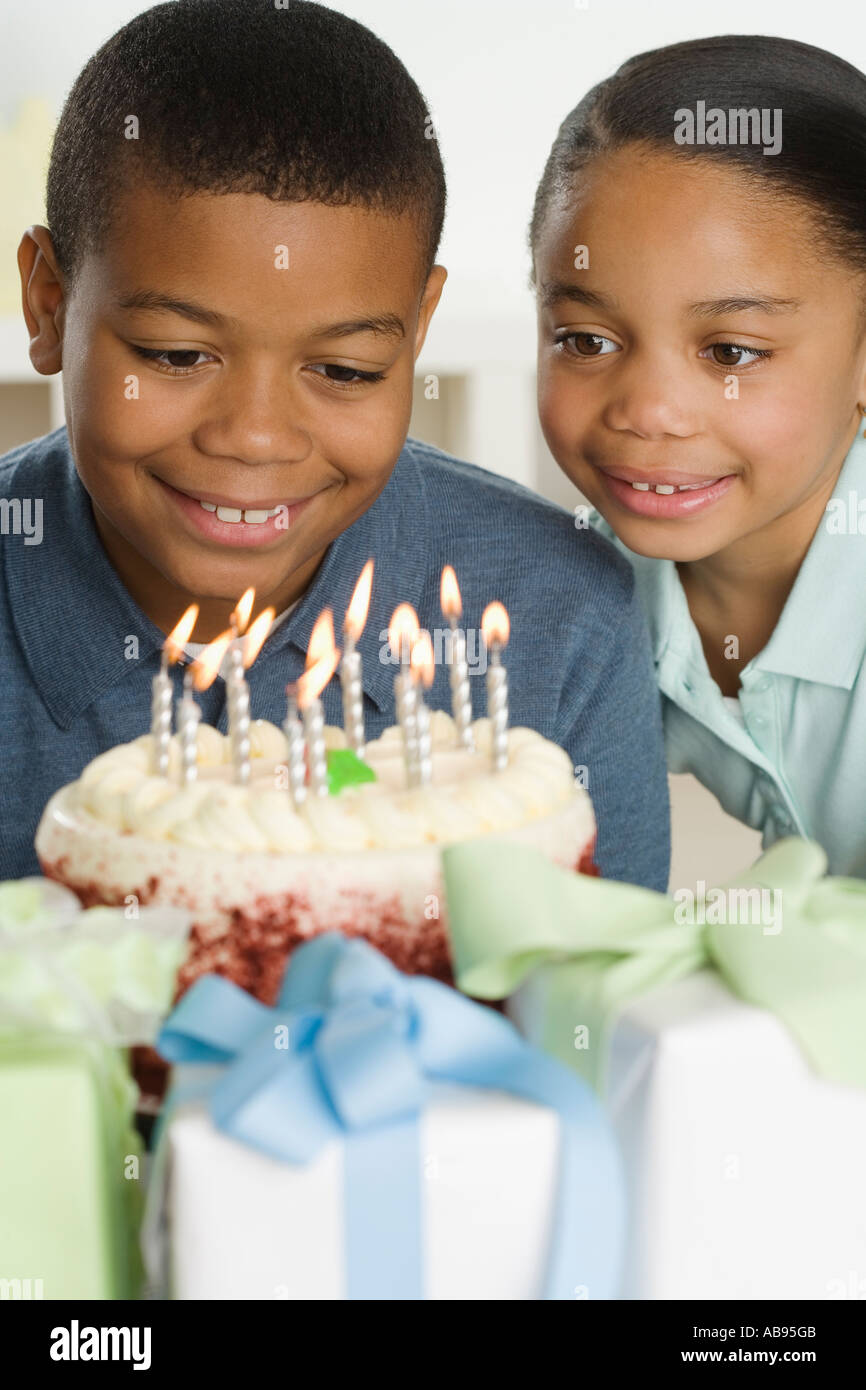 Young boy celebrating his birthday Stock Photo - Alamy