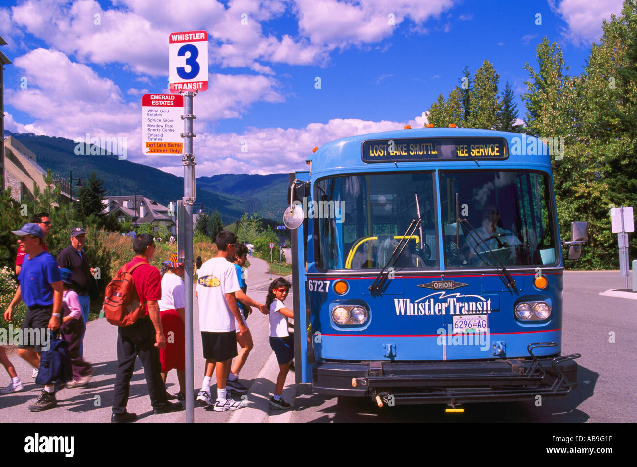 The "Whistler Transit" Bus Whistler British Columbia Canada Stock Photo
