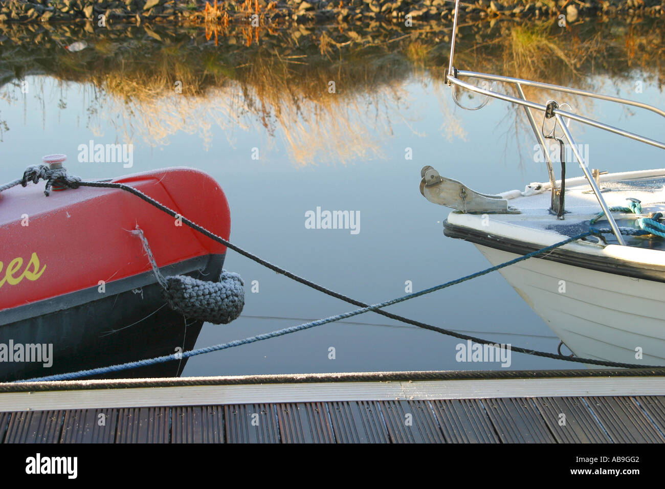 Canalboat prows Stock Photo