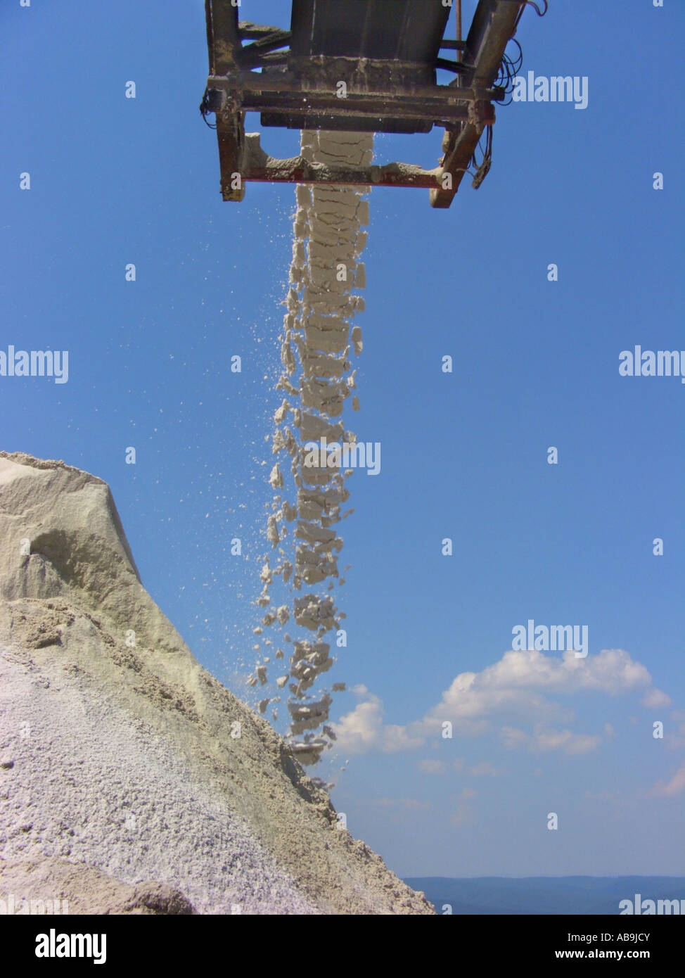 mining of potash, conveyor band with overburden salt, Germany, Hesse, Werragebiet, Heringen Stock Photo