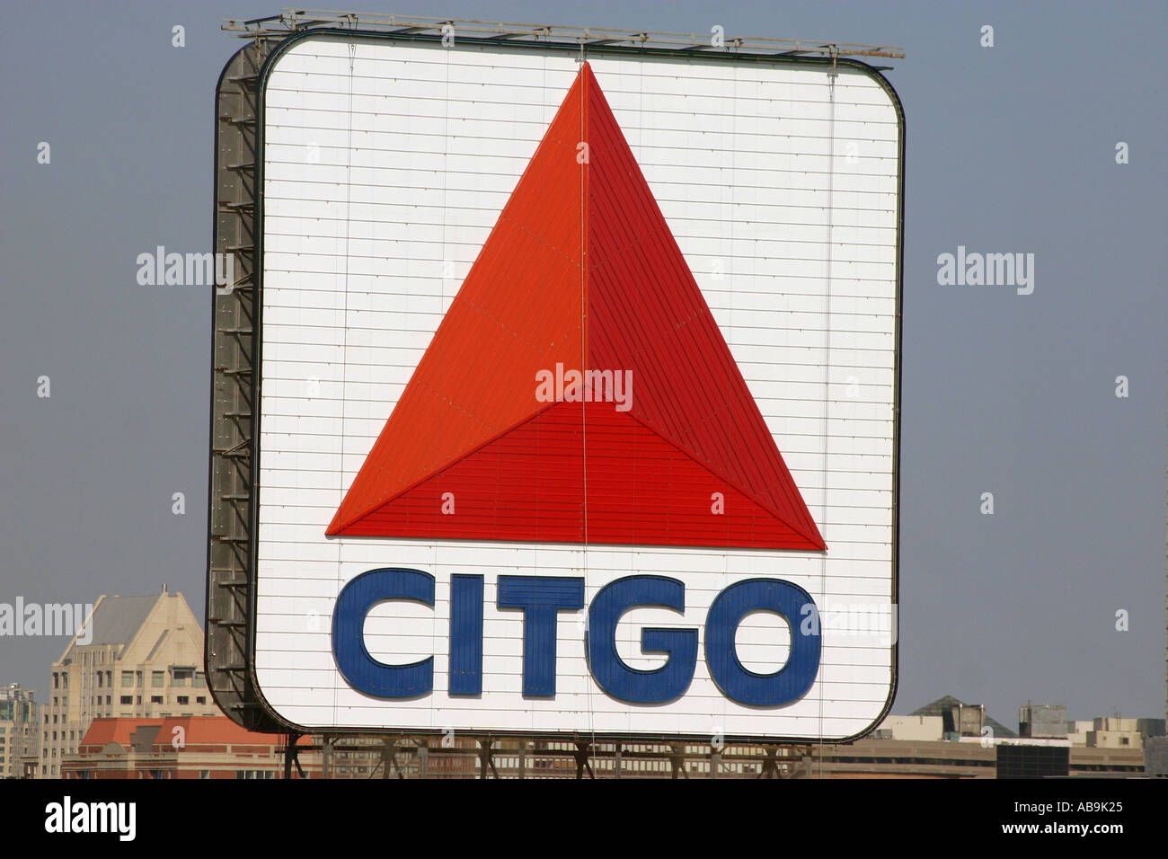 The historic CITGO sign located in Kenmore Square in Boston down the street from Fenway Park Stock Photo