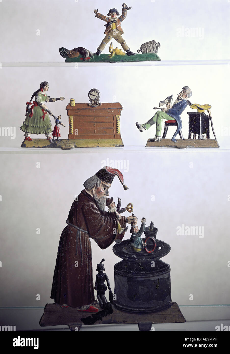 toys, pewter figures, characters from 'Struwwelpeter' by Heinrich Hoffmann, Nuremberg, late 19th century, private collection, , Stock Photo
