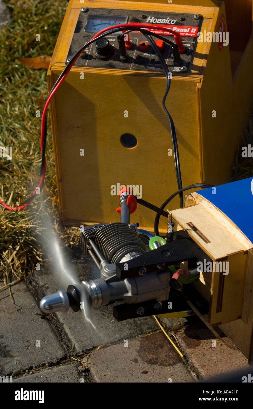 A running model airplane engine Stock Photo Alamy
