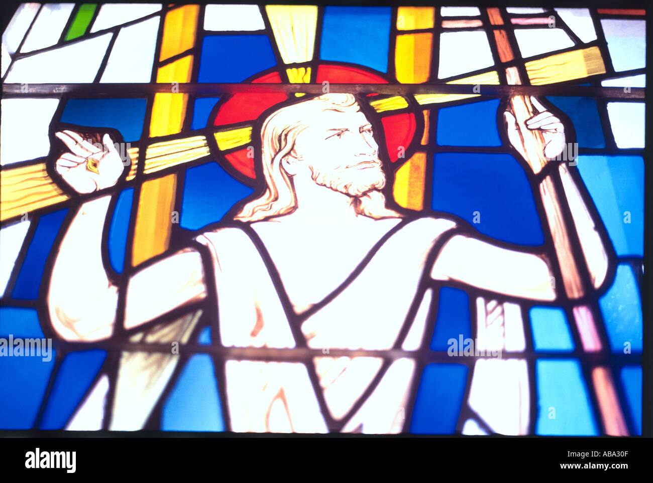 Christ The King Stained Glass Window Stock Photo Alamy