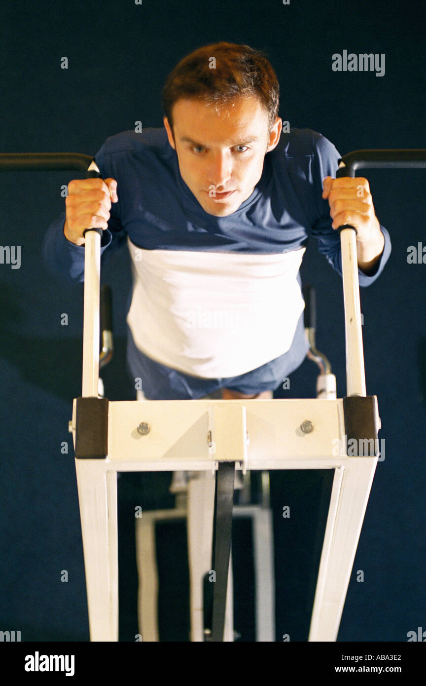 Man weight training Stock Photo