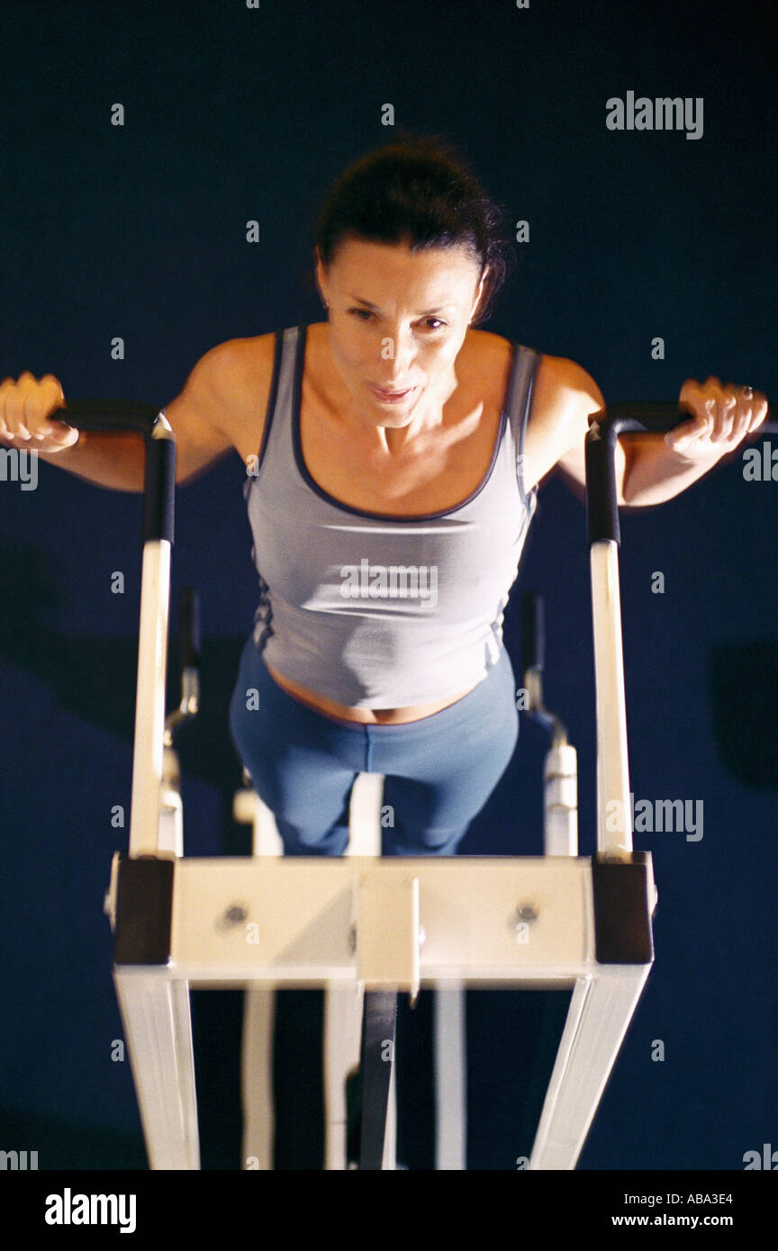 Woman weight training Stock Photo