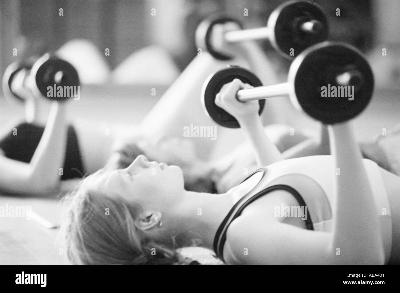 Women weightlifting Stock Photo