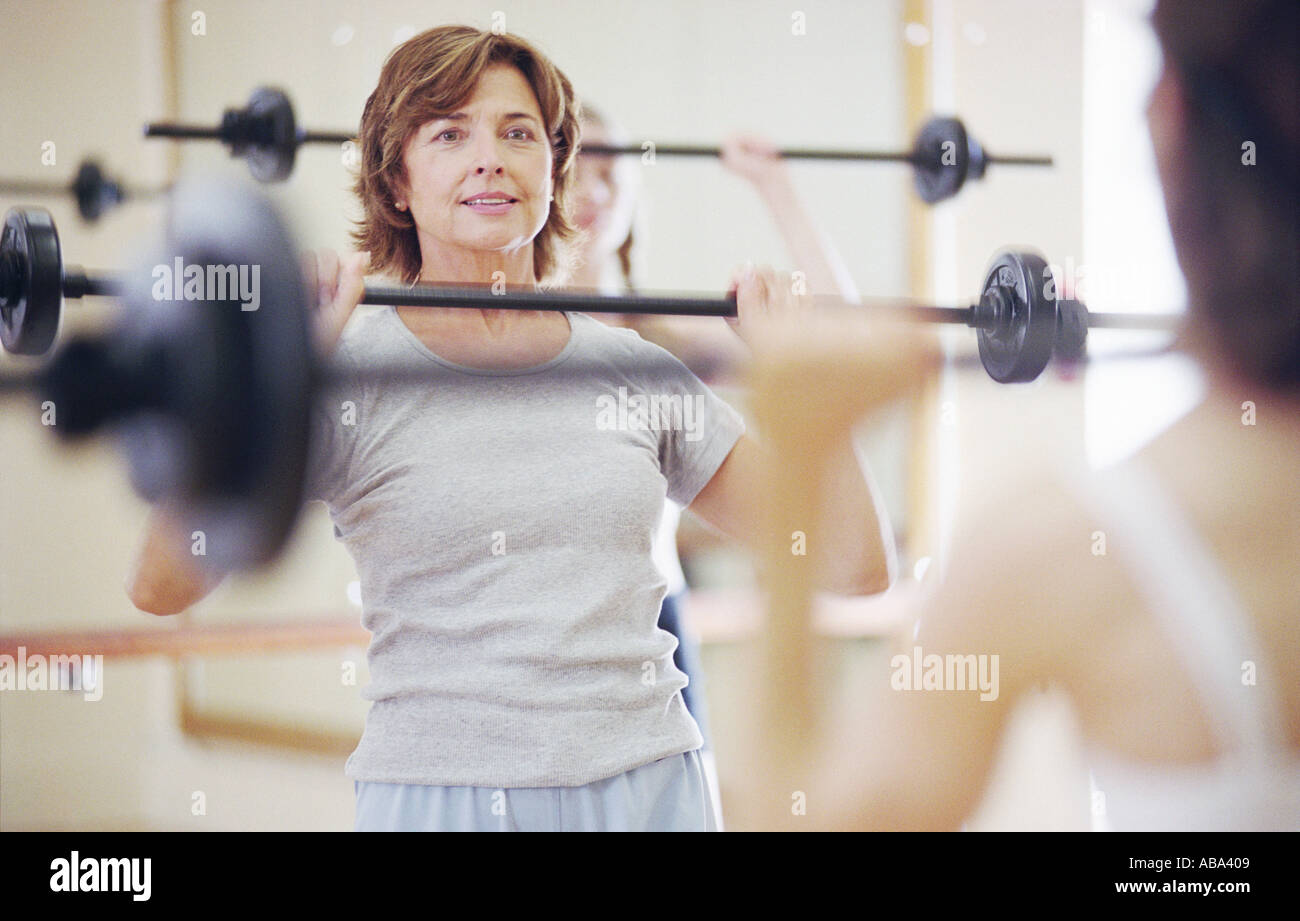 Woman weightlifting Stock Photo