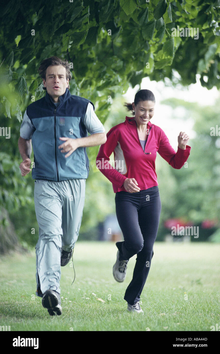Couple running Stock Photo