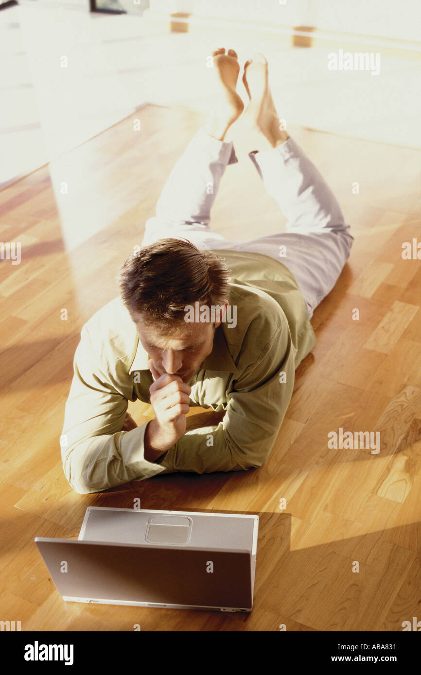 Young businessman working from home Stock Photo
