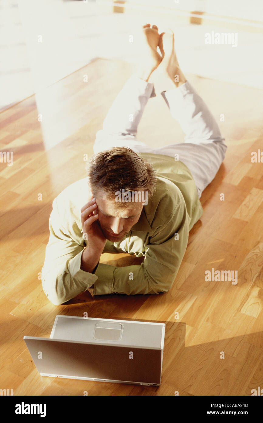 Young businessman working from home Stock Photo