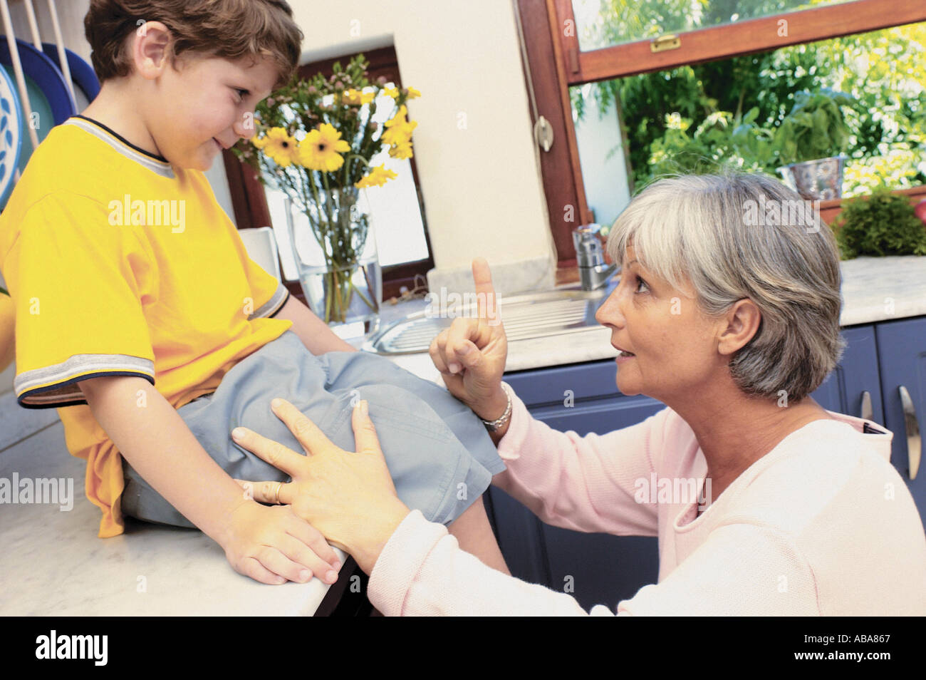 Grandmother and grandson Stock Photo - Alamy