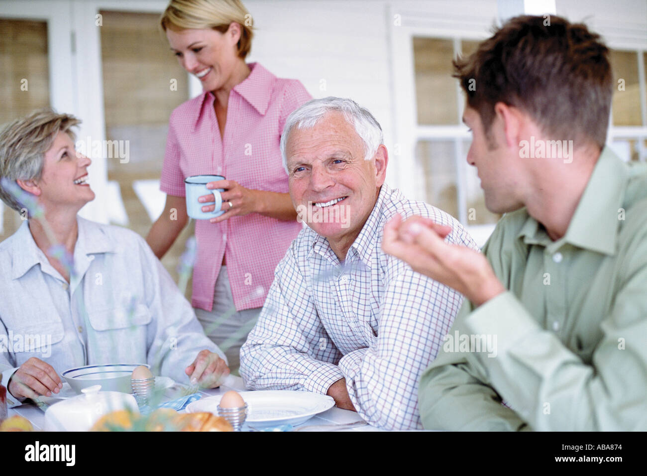 Family having breakfast Stock Photo