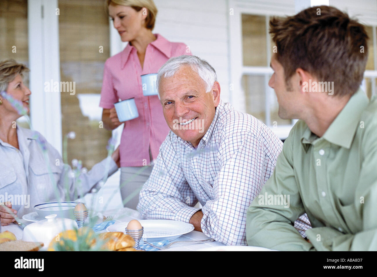Family having breakfast Stock Photo