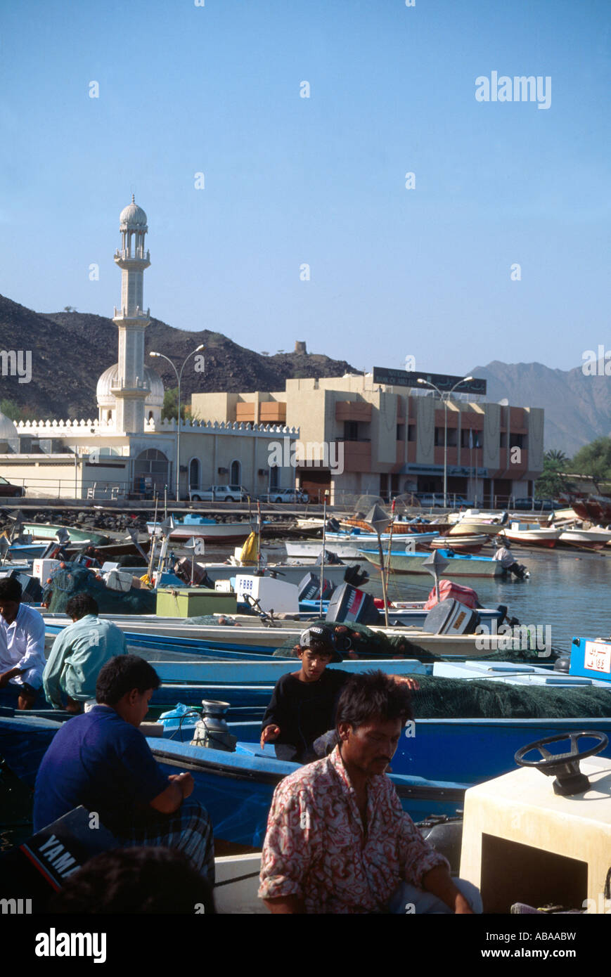 Sharjah UAE Waterfront Boats Khor Fakkan Stock Photo Alamy