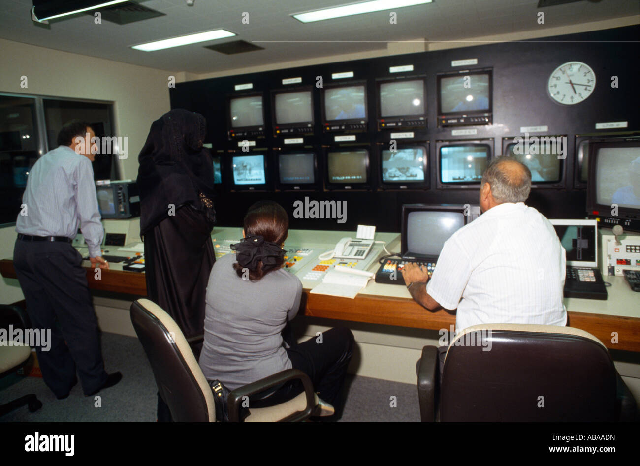 Dubai UAE Television Satellite Channel Control Room Stock Photo Alamy