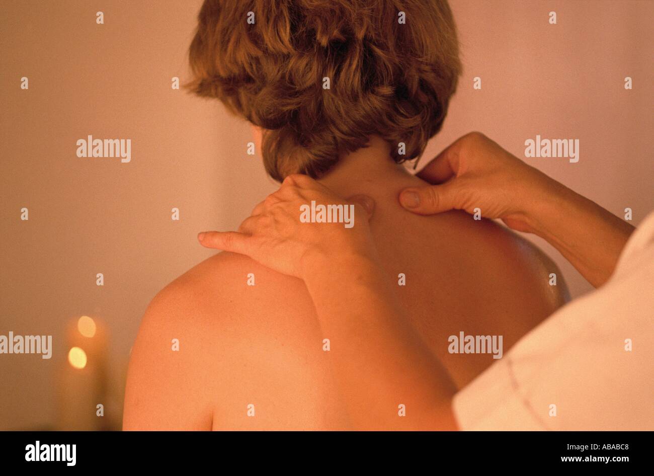 Woman back massage rear view hi-res stock photography and images - Alamy