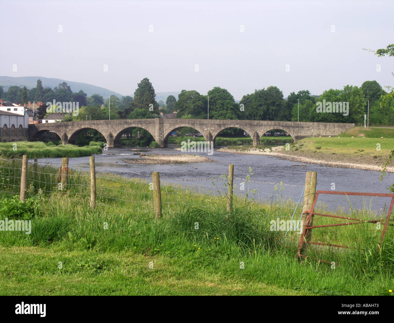Bridge River Wye Builth Wells Powys Wales Stock Photo