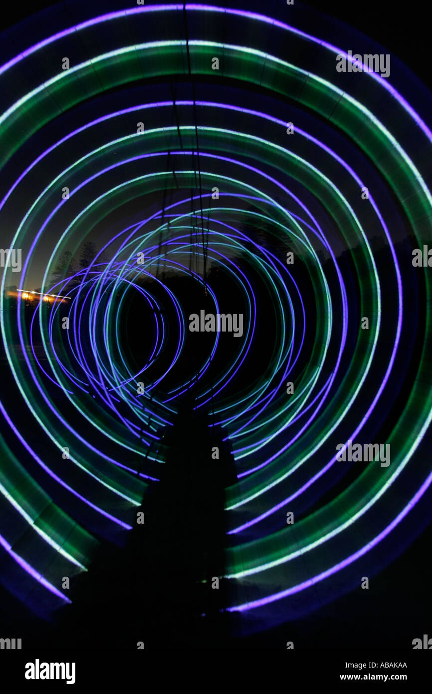 Optic fibre light show Stock Photo