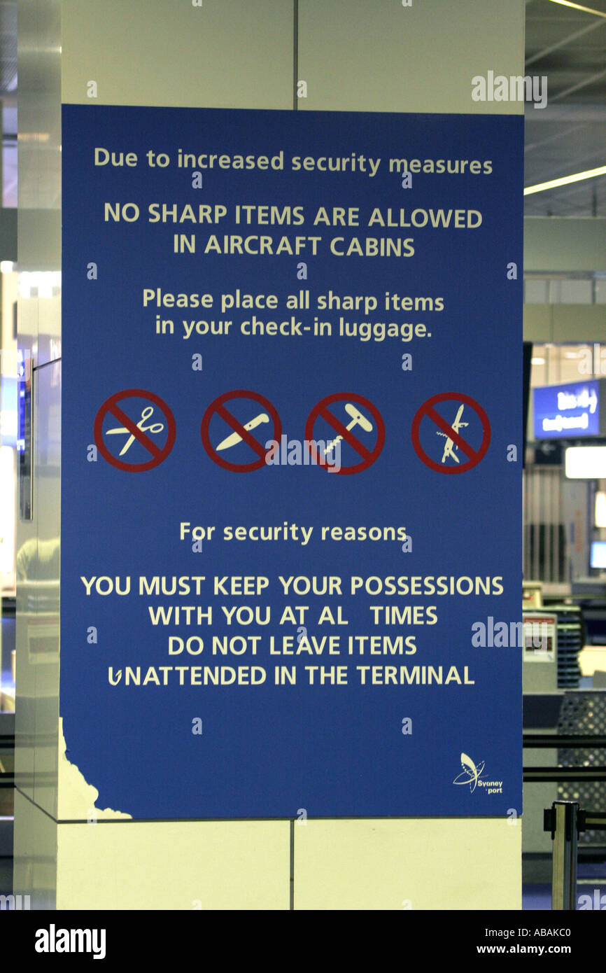 Airport security sign stock photo alamy