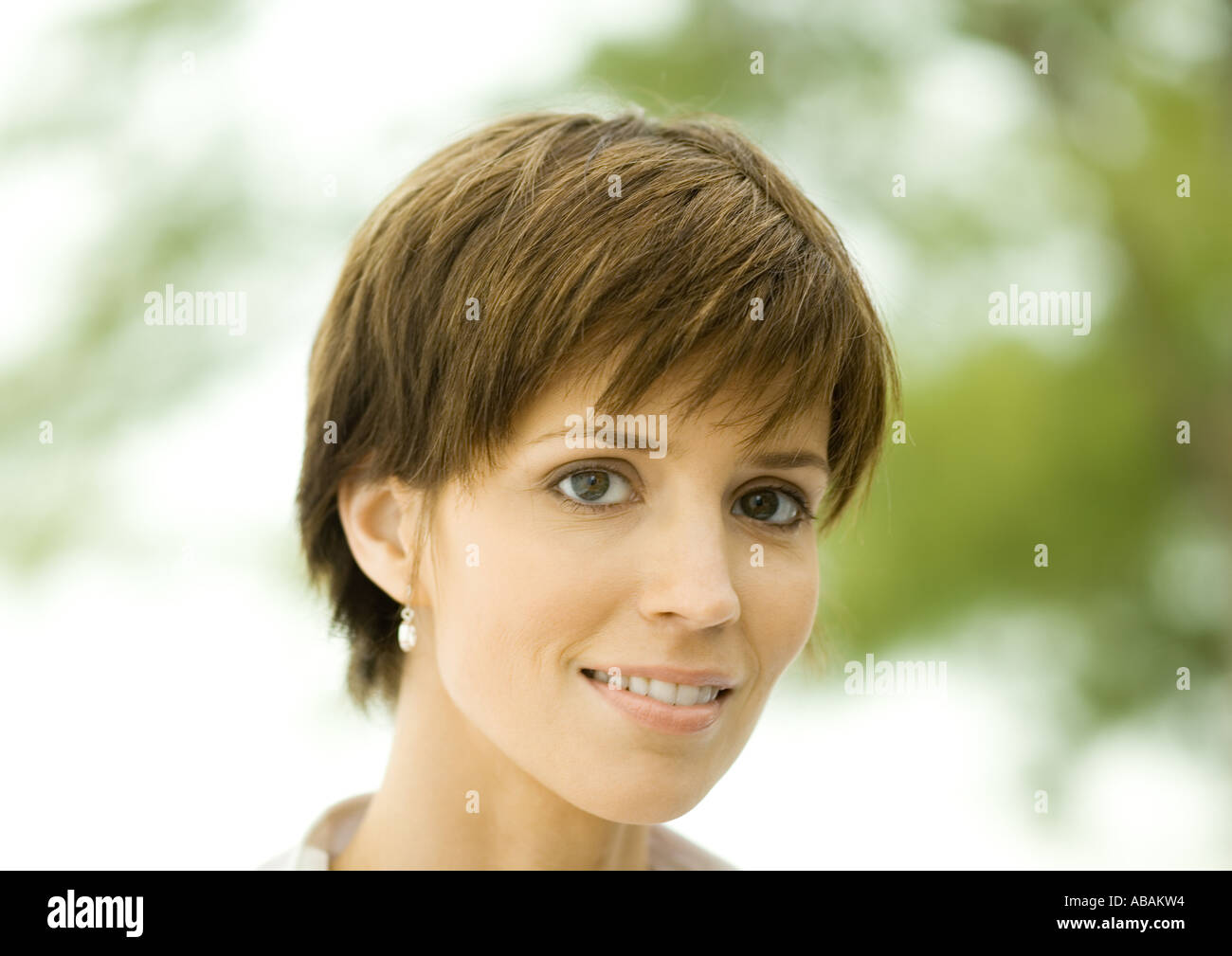 Woman smiling, portrait Stock Photo