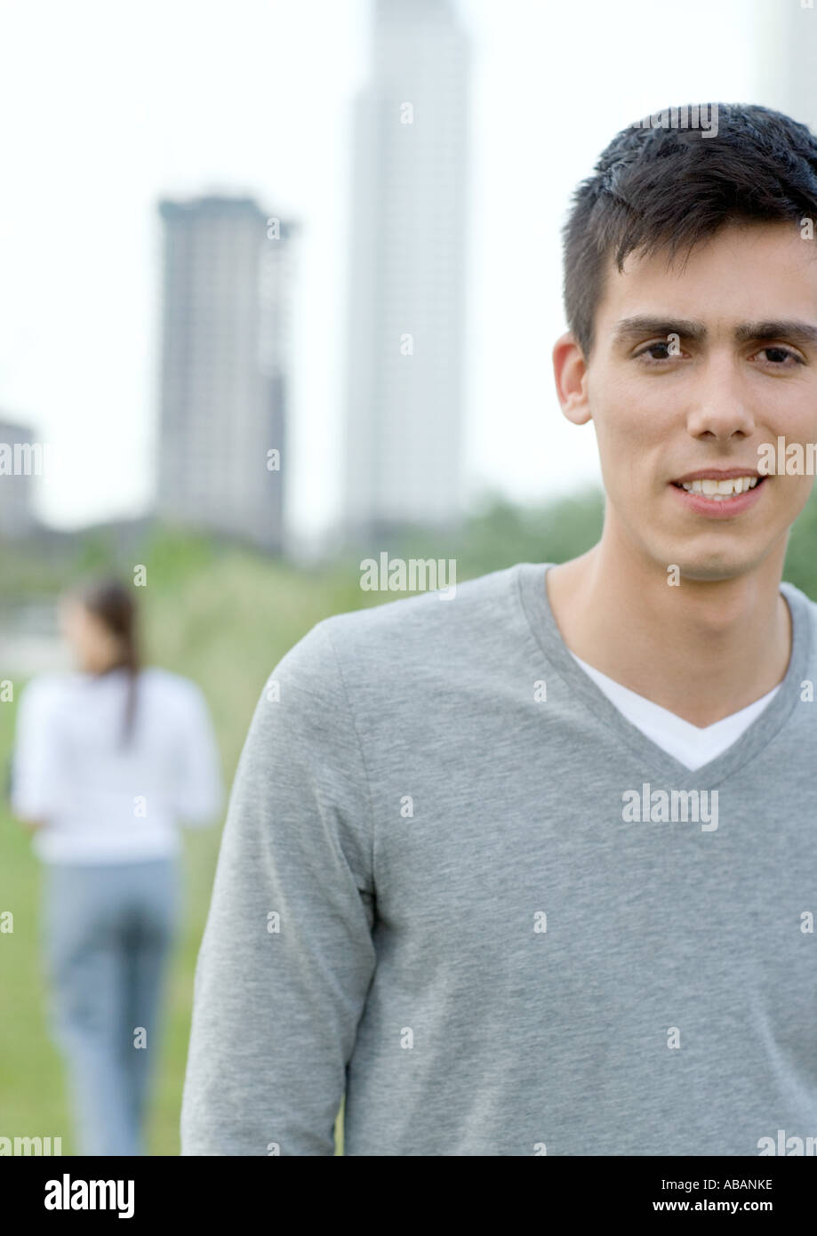 Young man looking at camera Stock Photo