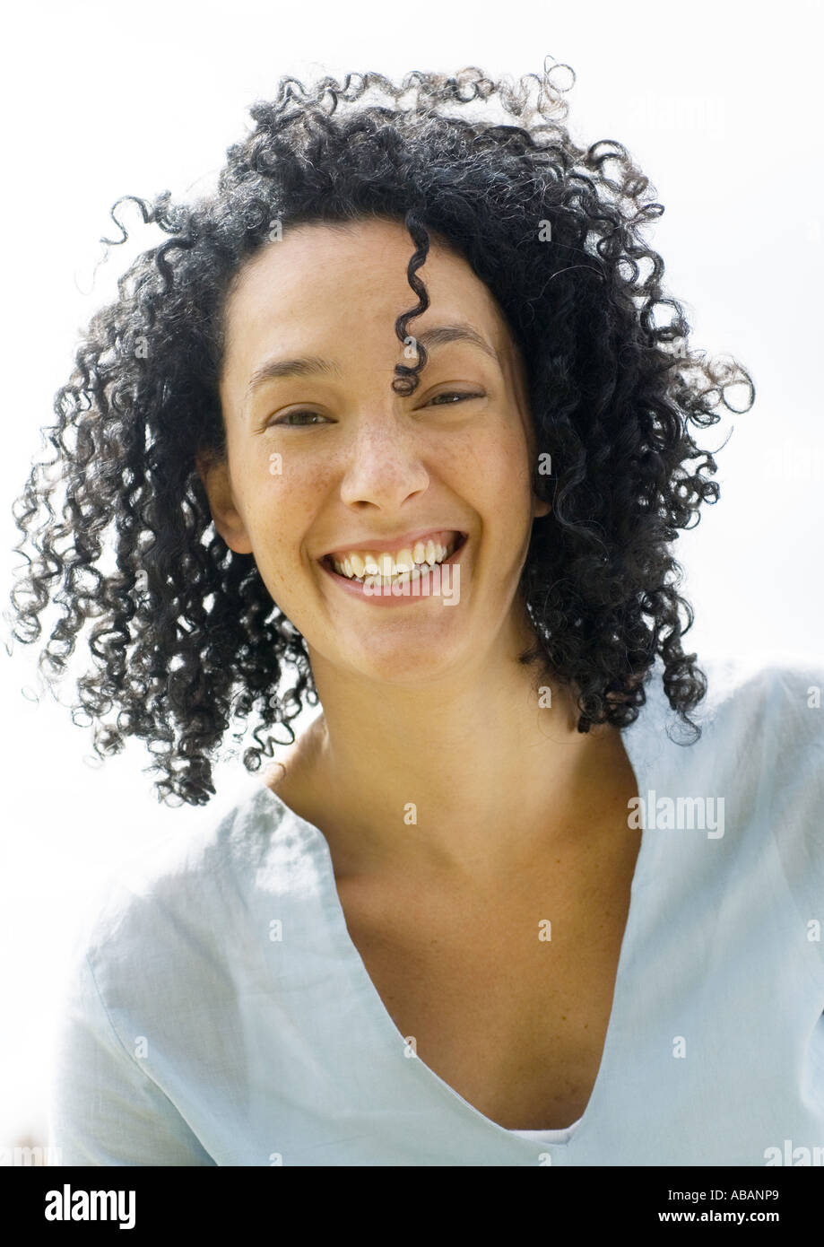 Young woman smiling, portrait Stock Photo