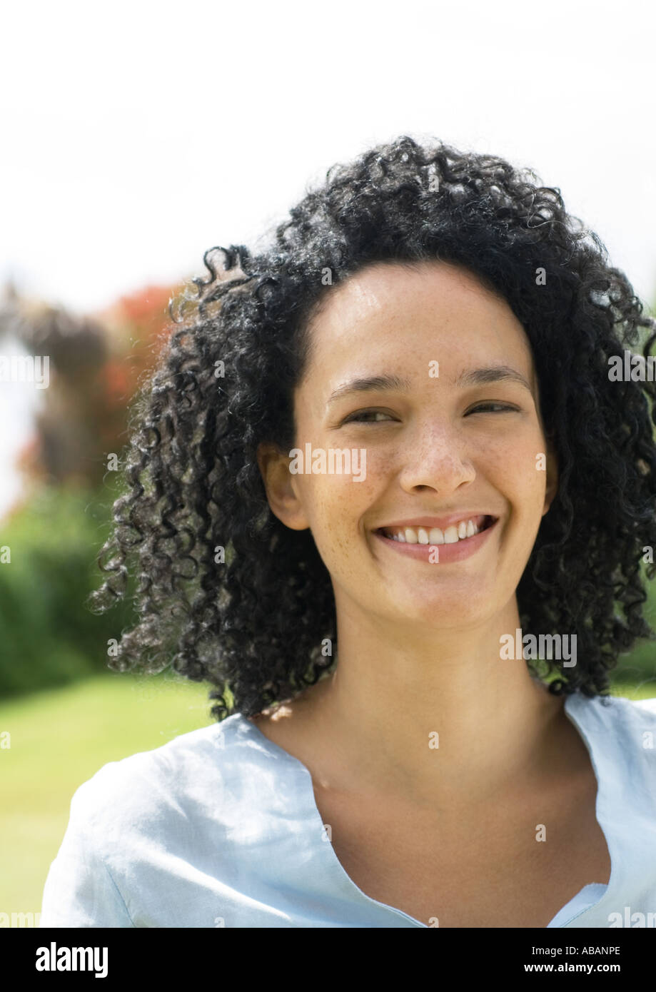 Happy black woman toothy smile hi-res stock photography and images - Alamy