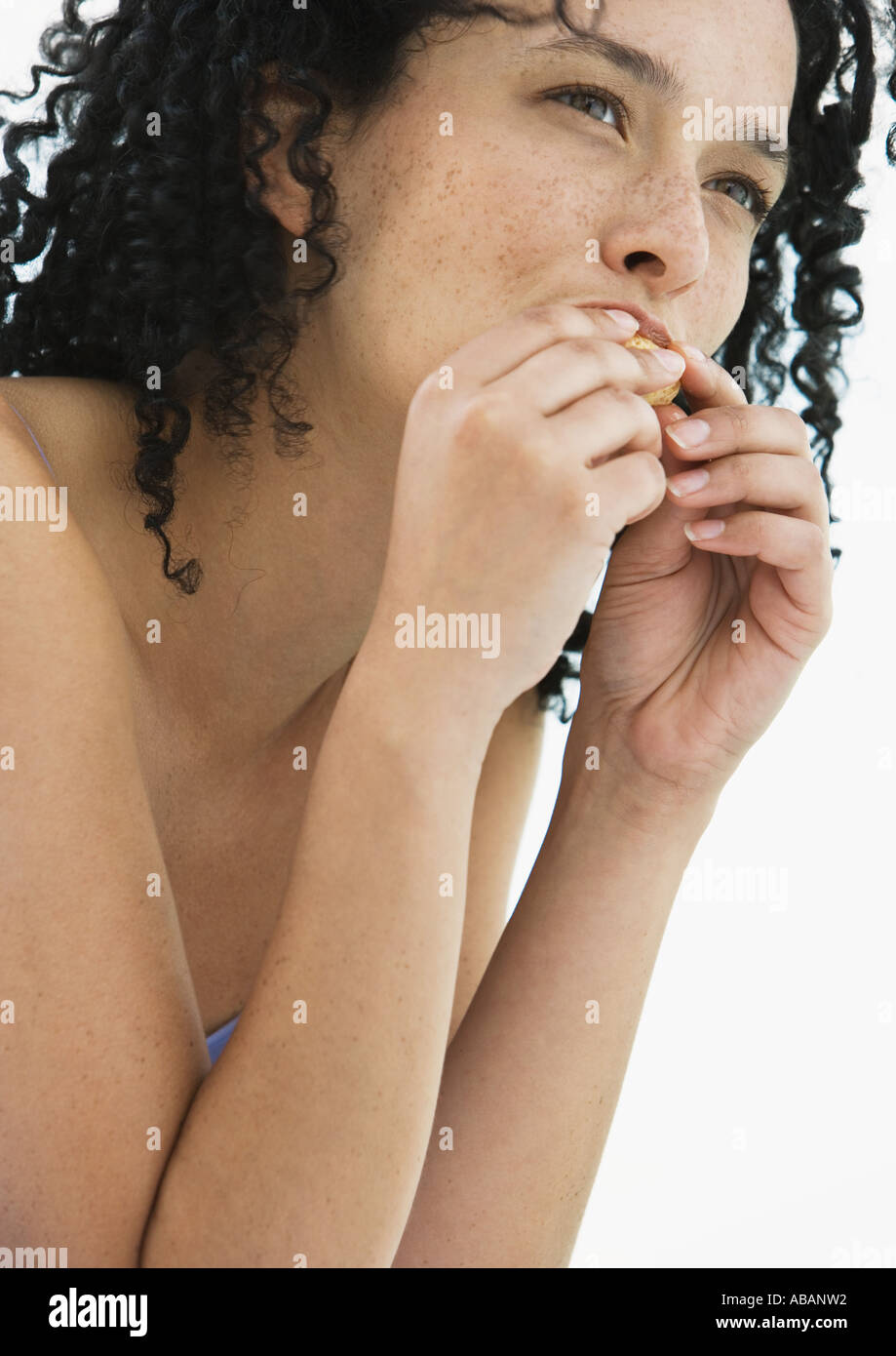 Woman eating Stock Photo