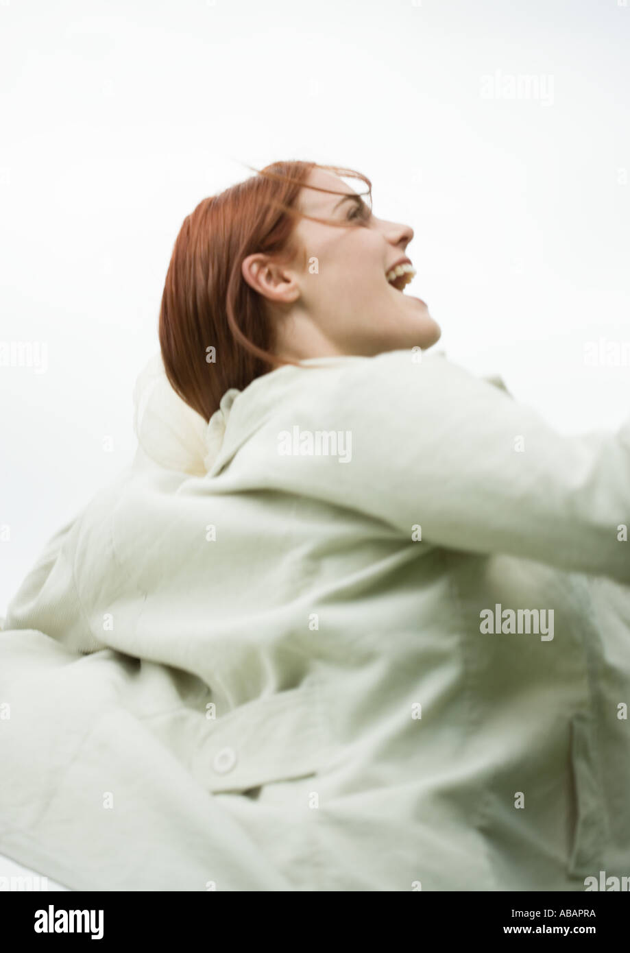 Windy weather laughter women hires stock photography and images Alamy