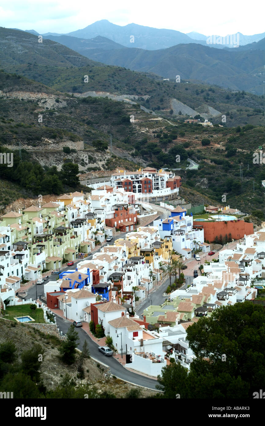 colourful housing in prime location on the Costa Tropical southern Spain Europe EU Stock Photo