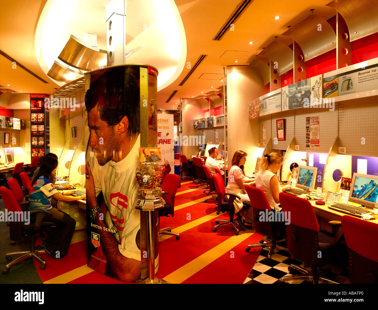 Dubai, Internet Cafe Stock Photo