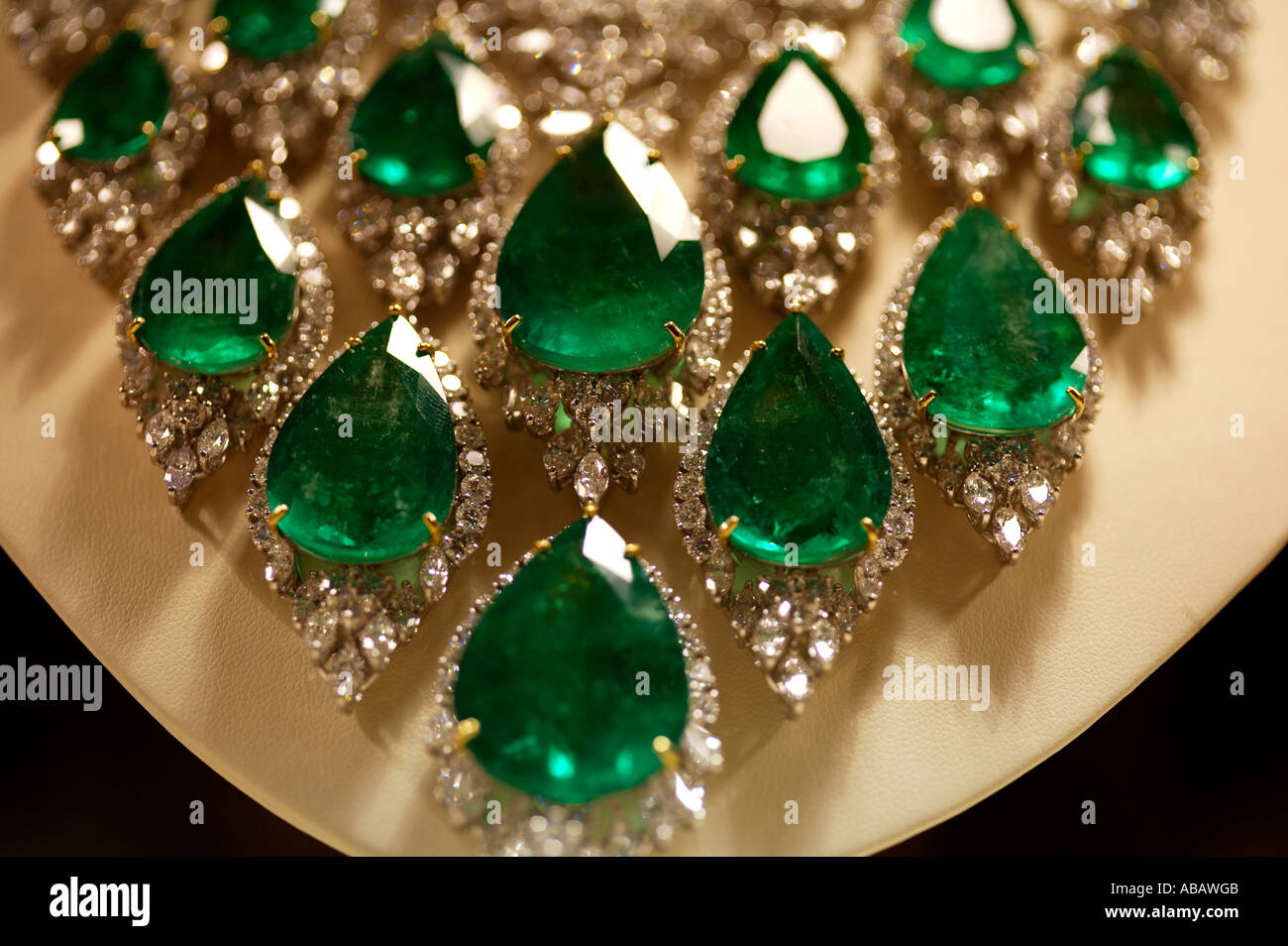 Dubai, Emerald Necklace Stock Photo