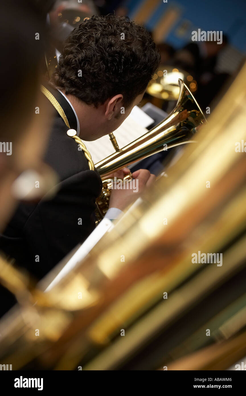 TUBA PLAYER IN BRASS BAND Stock Photo Alamy