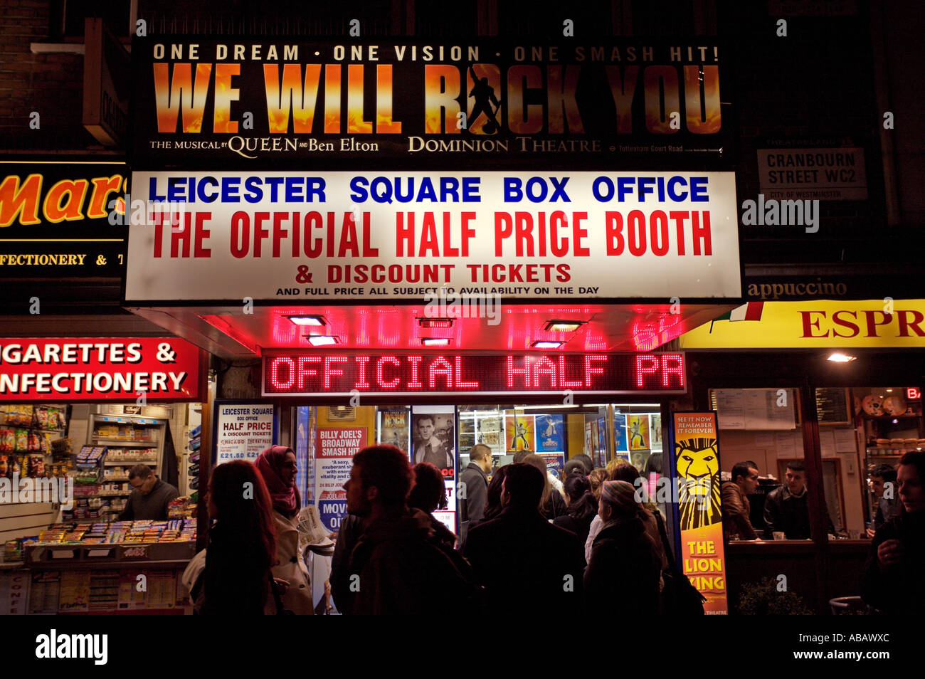 Leicester Square Box Office Stock Photo Alamy