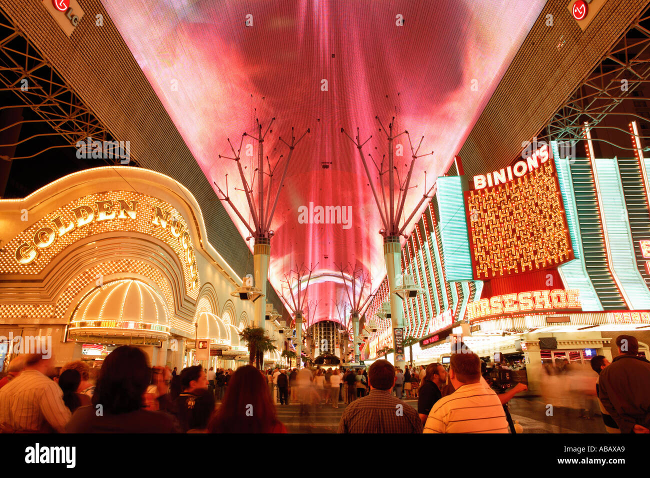Las Vegas Fremont Street Light Show Stock Photo