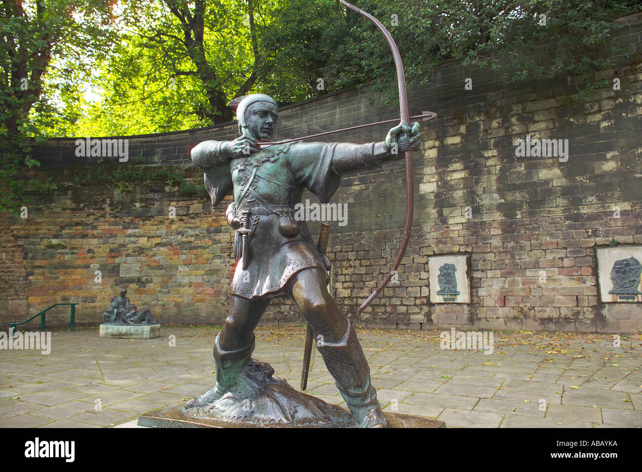 Nottingham, Castle, Robin Hood Statue Stock Photo