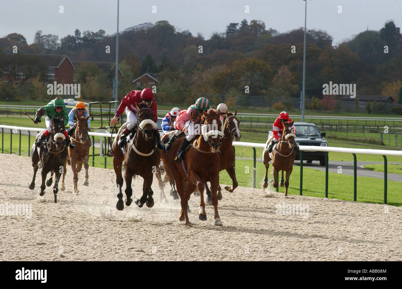 Horse Racing On All Weather Track At Wolverhampton Racecourse West Horse Racing On All Weather Track At Wolverhampton Racecourse West