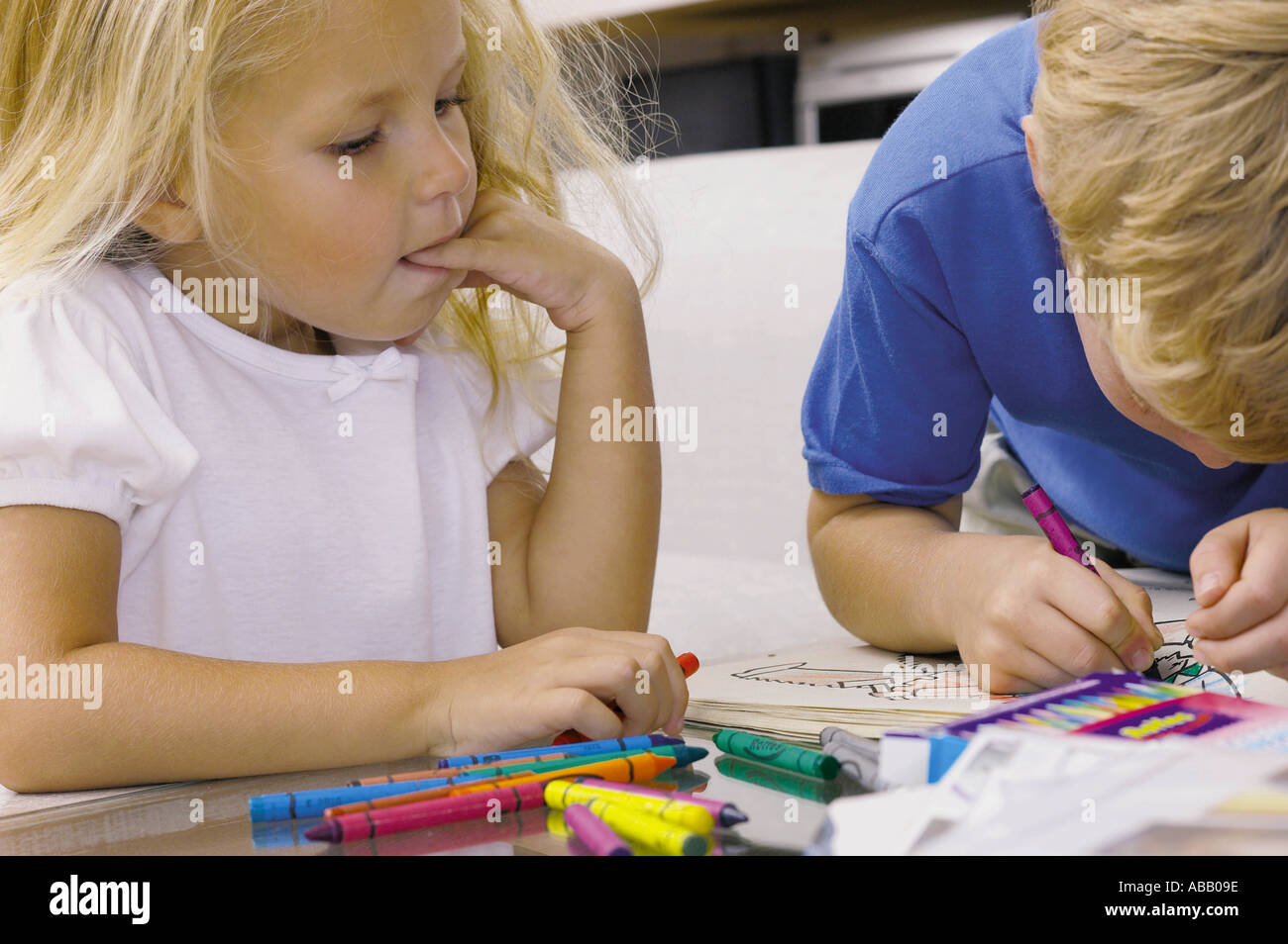 Children drawing Stock Photo